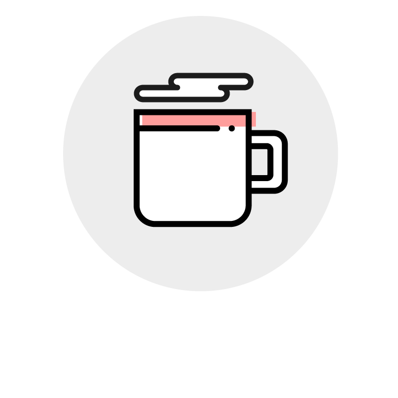 Krus eller kopper med tryk, både almindelige og latte også med flere tryk.